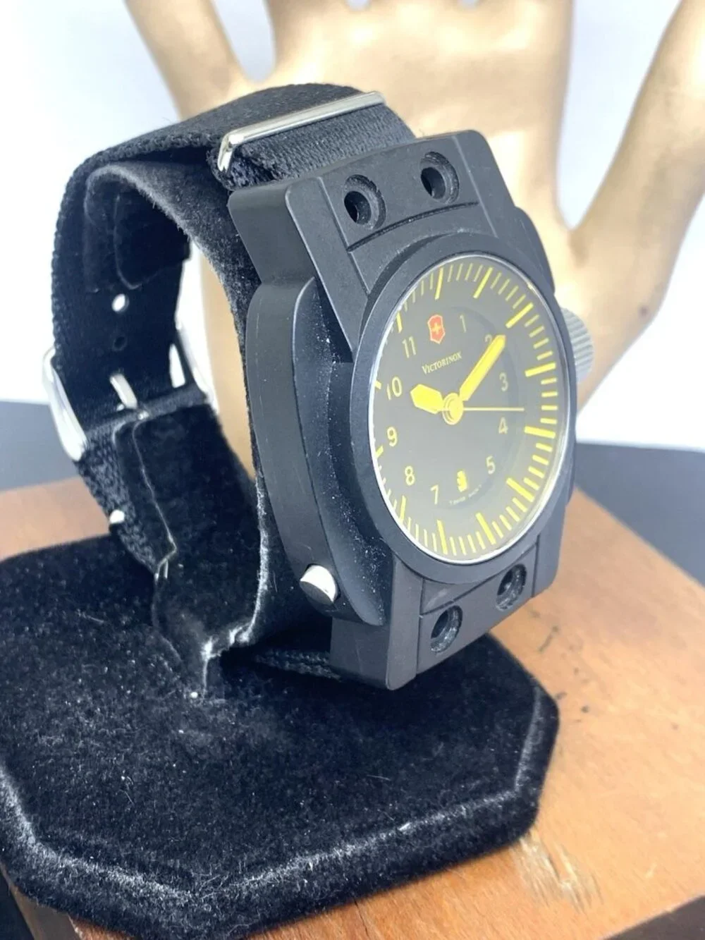 Victorinox Swiss Army Men's Watch Vintage Yellow Crystal Swiss Quartz Nylon 47mm